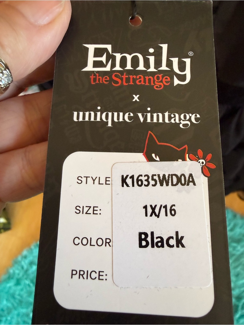Unique Vintage Emily the Strange Black Sheer Mesh Overlay Dress - Picture 4 of 4